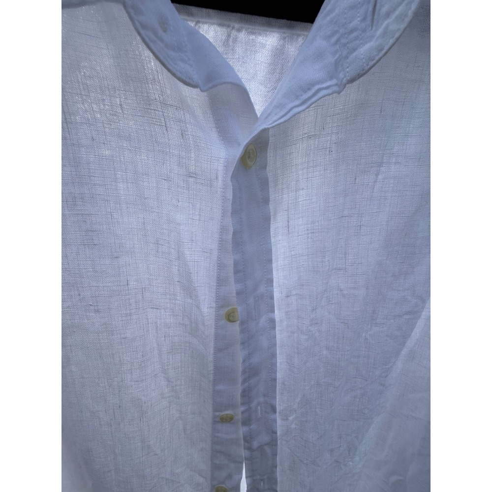 Banana Republic Mens White 100% Linen Slim Fit Shirt L Coastal Old Money Eco - Picture 6 of 6